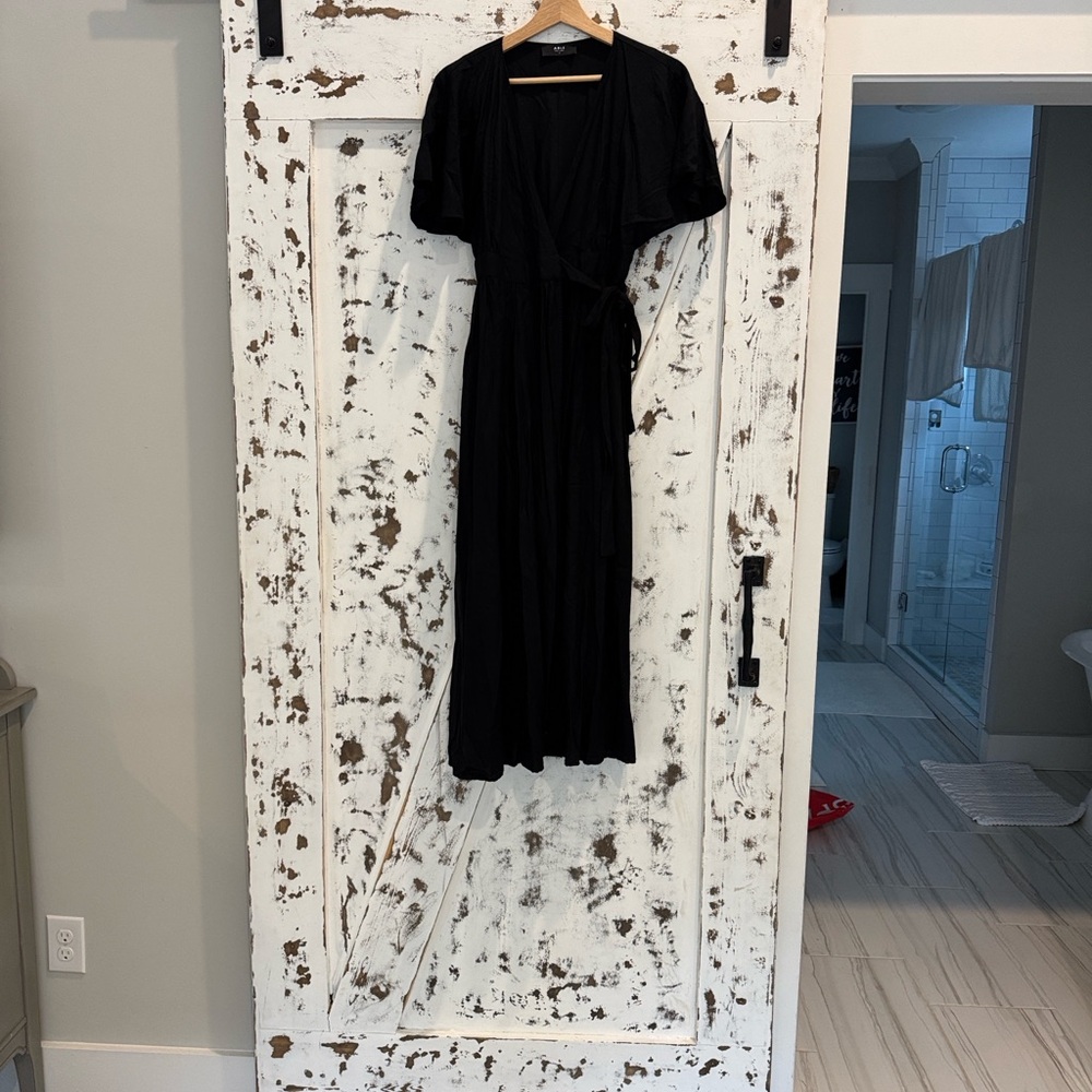 Able Elegant Black Wrap Dress